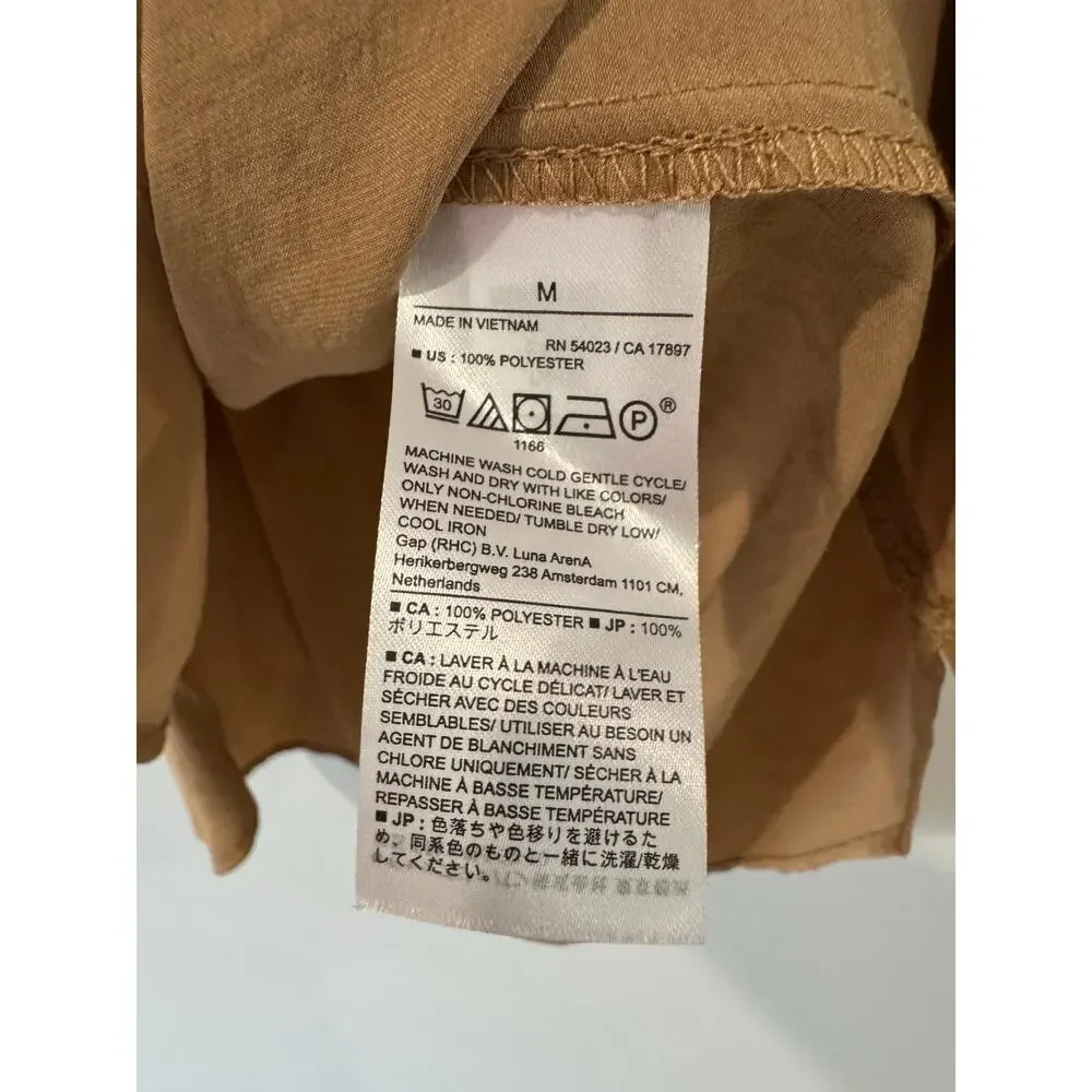 Banana Republic Top Bundle M Olive Faux Suede Tee NWT & Tan Blouse - Picture 9 of 9